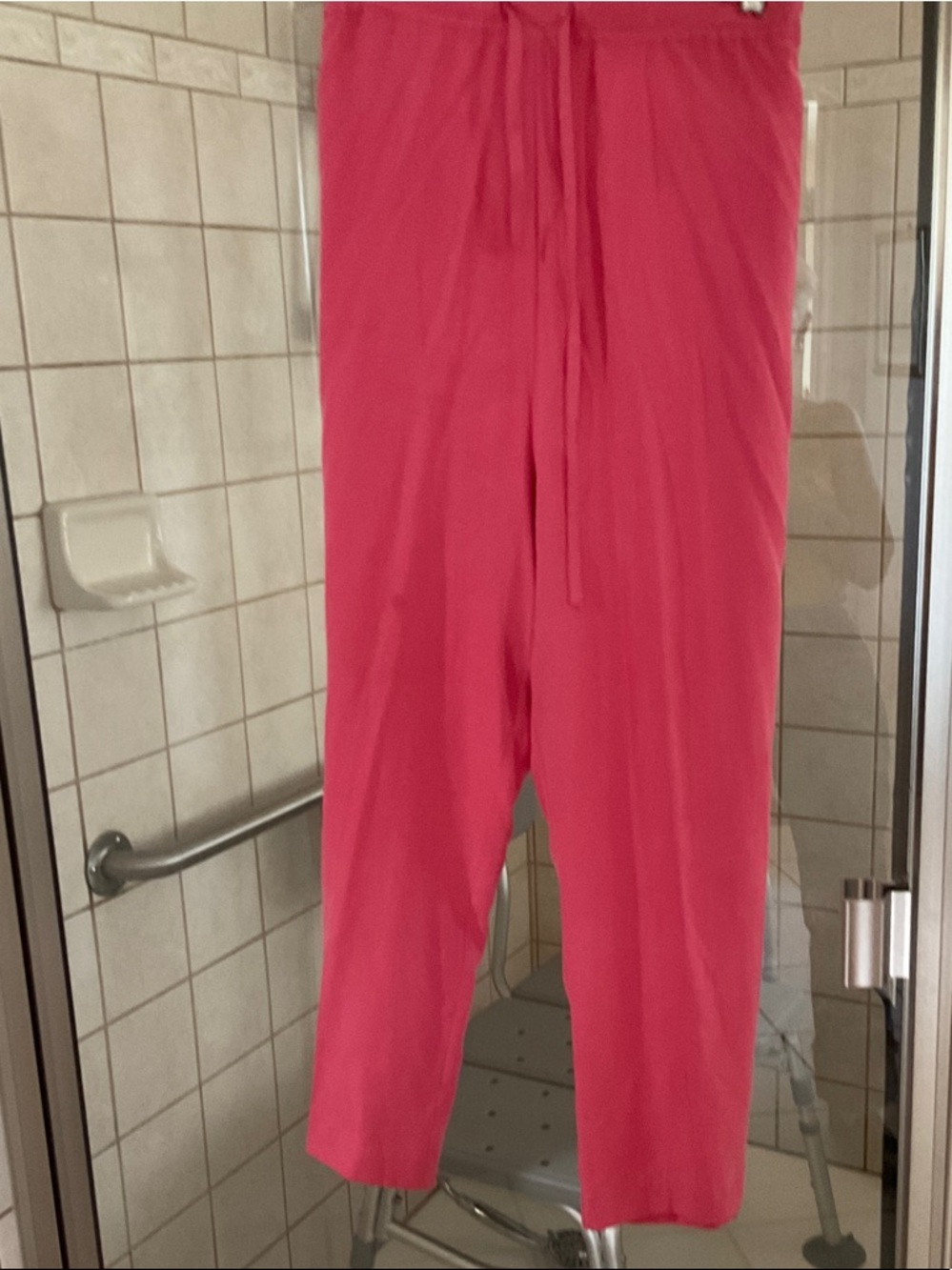 Anna And Frank Hot Pink Cropped Drawstring Jumpsuit